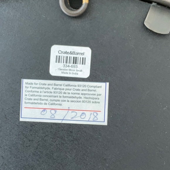 NWOT Crate and Barrel round mirror - Picture 3 of 8